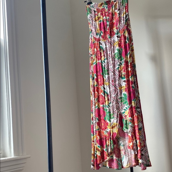 Xhilaration Pink and Green Pleated Maxi Dress - Picture 1 of 5